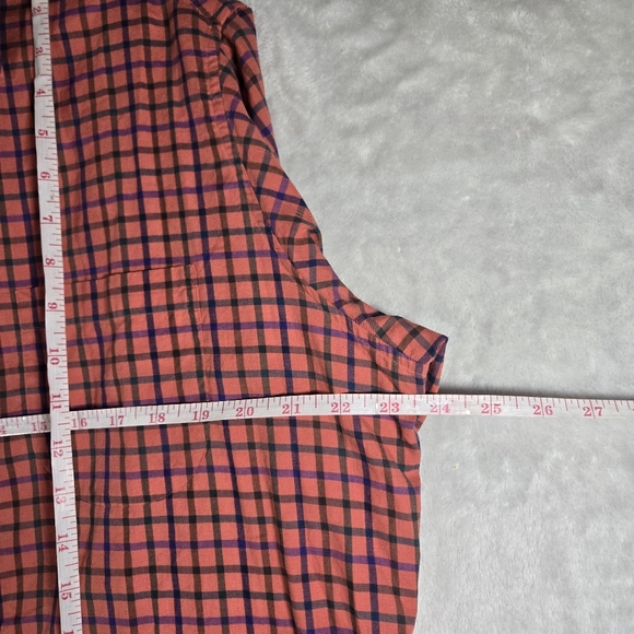 Sid Mashburn Button Up Shirt Mens Size L Large Checked Long Sleeve Red Pocket - Picture 7 of 11